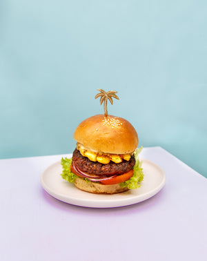 
                
                    Load image into Gallery viewer, vegan burger vegan food kynd community bali plant-based 
                
            